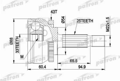 Patron PCV3416 - Birləşmə dəsti, ötürücü val furqanavto.az