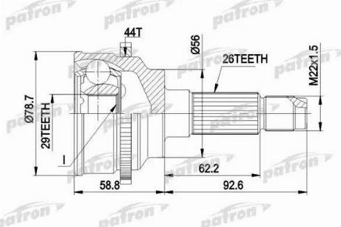 Patron PCV3029 - Birləşmə dəsti, ötürücü val furqanavto.az