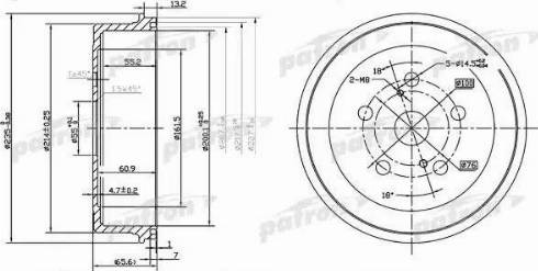 Patron PDR1182 - Əyləc barabanı furqanavto.az