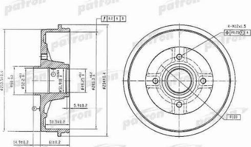 Patron PDR1347 - Əyləc barabanı furqanavto.az