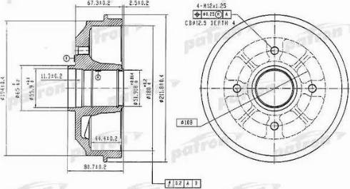 Patron PDR1370 - Əyləc barabanı furqanavto.az