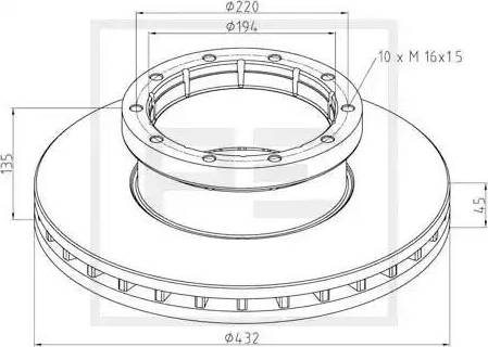 PE Automotive 476.003-00A - Əyləc Diski furqanavto.az