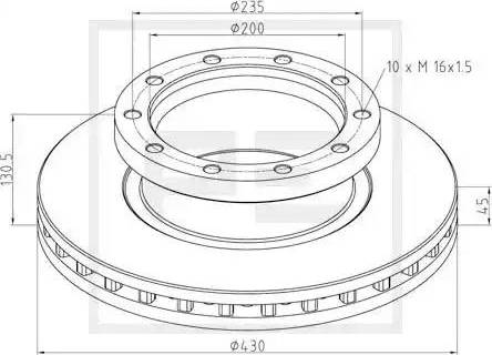 PE Automotive 476.002-00A - Əyləc Diski furqanavto.az