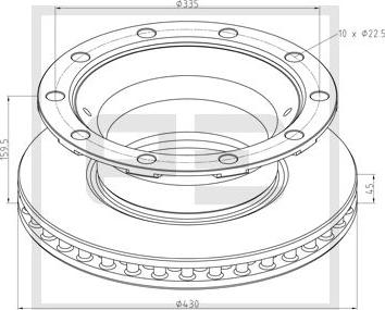 PE Automotive 046.384-00A - Əyləc Diski furqanavto.az