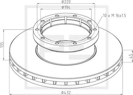 PE Automotive 056.103-00A - Əyləc Diski furqanavto.az