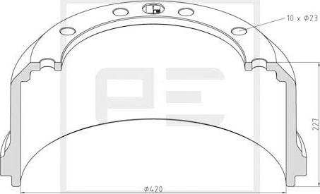 PE Automotive 066.416-00A - Əyləc barabanı furqanavto.az