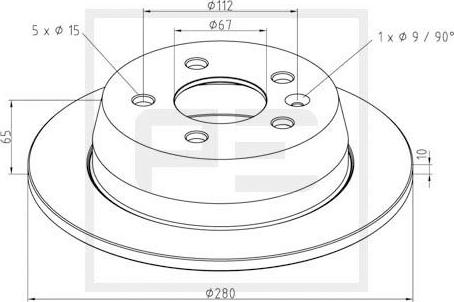 PE Automotive 016.655-00A - Əyləc Diski furqanavto.az