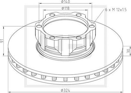 PE Automotive 016.652-00A - Əyləc Diski furqanavto.az