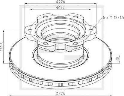 PE Automotive 016.661-00A - Əyləc Diski furqanavto.az