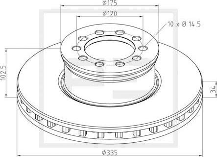 PE Automotive 016.662-00A - Əyləc Diski furqanavto.az