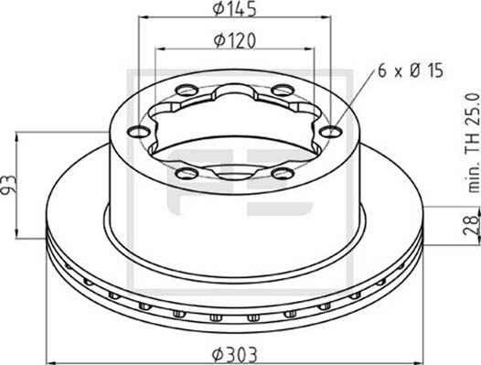 PE Automotive 016.679-00A - Əyləc Diski furqanavto.az