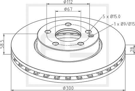 PE Automotive 016.674-00A - Əyləc Diski furqanavto.az