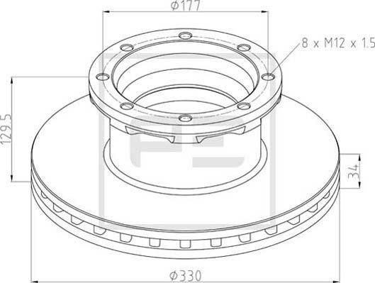 PE Automotive 016.670-00A - Əyləc Diski furqanavto.az