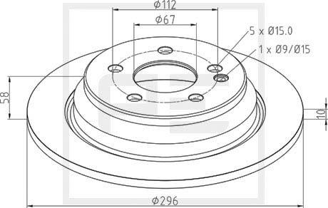 PE Automotive 016.673-00A - Əyləc Diski www.furqanavto.az