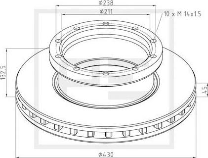 PE Automotive 016.295-00A - Əyləc Diski furqanavto.az