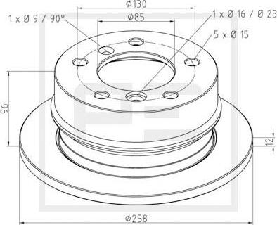 PE Automotive 016.290-00A - Əyləc Diski furqanavto.az