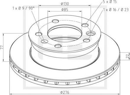 PE Automotive 016.291-00A - Əyləc Diski furqanavto.az