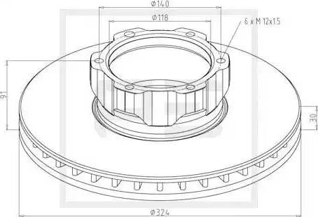 PE Automotive 016.273-00A - Əyləc Diski furqanavto.az