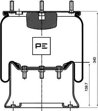 PE Automotive 084.040-71A - Körük, pnevmatik asqı www.furqanavto.az