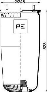 PE Automotive 084.083-71A - Körük, pnevmatik asqı furqanavto.az