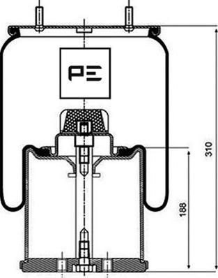 PE Automotive 084.083-72A - Körük, pnevmatik asqı furqanavto.az