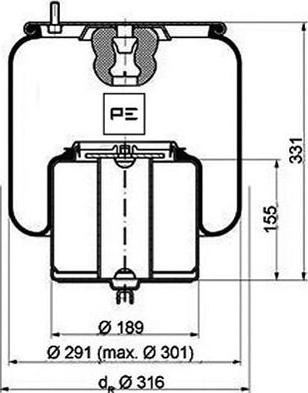 PE Automotive 084.109-71A - Körük, pnevmatik asqı furqanavto.az