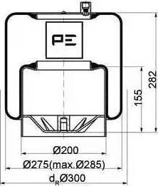 PE Automotive 084.107-16A - Körük, pnevmatik asqı furqanavto.az