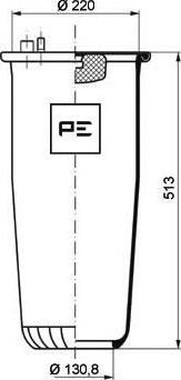 PE Automotive 084.249-70A - Körük, pnevmatik asqı furqanavto.az