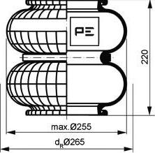 PE Automotive 084.205-71A - Körük, pnevmatik asqı furqanavto.az