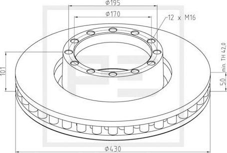 PE Automotive 026.658-10A - Əyləc Diski furqanavto.az