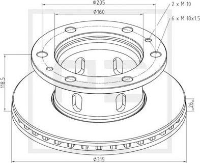 PE Automotive 026.652-10A - Əyləc Diski furqanavto.az