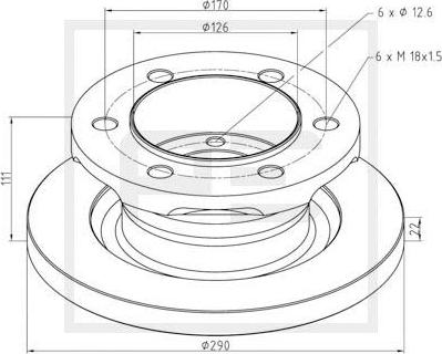 PE Automotive 026.661-10A - Əyləc Diski furqanavto.az