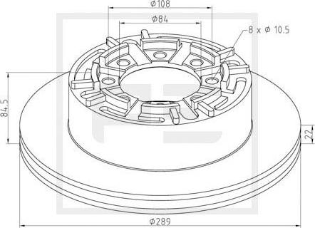 PE Automotive 026.662-10A - Əyləc Diski furqanavto.az