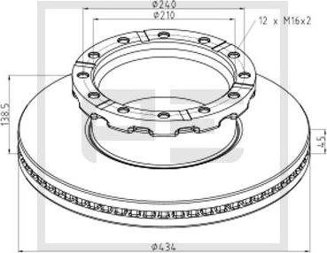 PE Automotive 026.682-00A - Əyləc Diski furqanavto.az