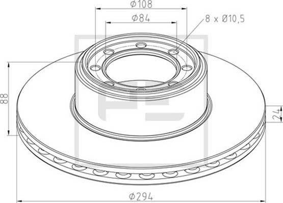 PE Automotive 026.674-10A - Əyləc Diski furqanavto.az