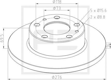 PE Automotive 026.670-10A - Əyləc Diski furqanavto.az