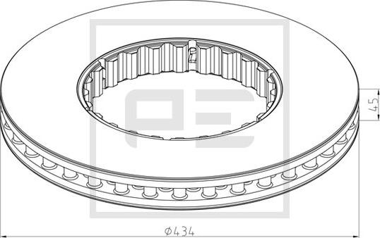 PE Automotive 146.222-10A - Əyləc Diski furqanavto.az