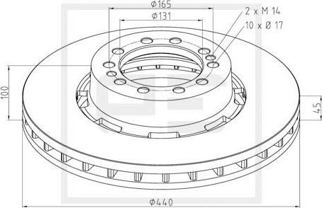 PE Automotive 256.007-00A - Əyləc Diski furqanavto.az