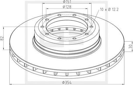 PE Automotive 256.014-00A - Əyləc Diski furqanavto.az