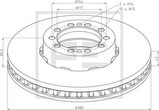 PE Automotive 256.101-00A - Əyləc Diski furqanavto.az