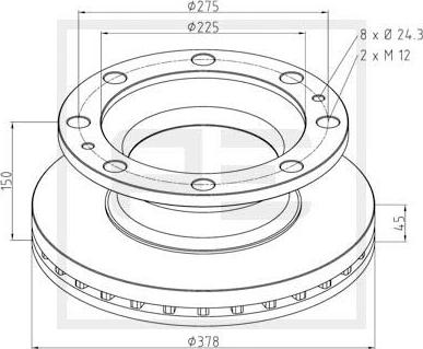 PE Automotive 266.001-00A - Əyləc Diski furqanavto.az