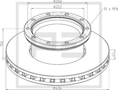 PE Automotive 266.003-00A - Əyləc Diski furqanavto.az