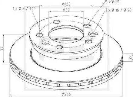 PE Automotive 766.002-00A - Əyləc Diski furqanavto.az