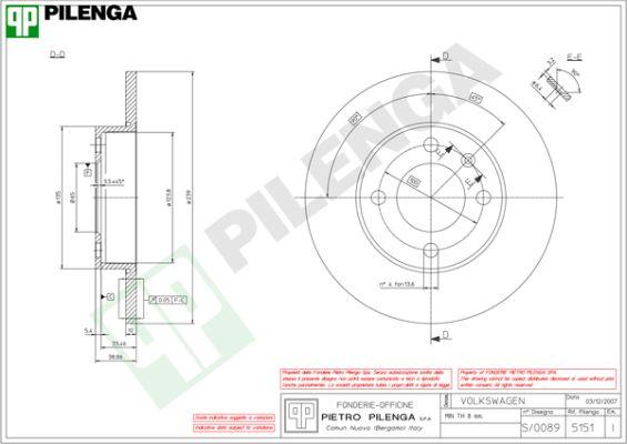 Pilenga 5151 - Əyləc Diski furqanavto.az