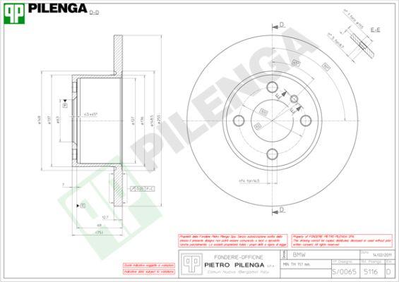 Pilenga 5116 - Əyləc Diski furqanavto.az