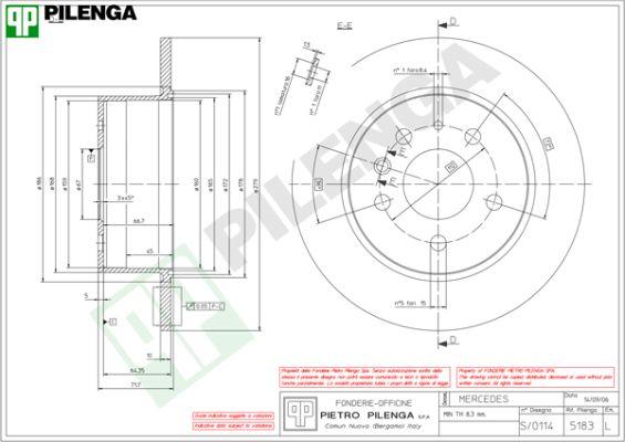 Pilenga 5183 - Əyləc Diski furqanavto.az