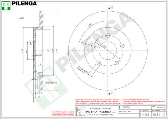 Pilenga 5281 - Əyləc Diski furqanavto.az