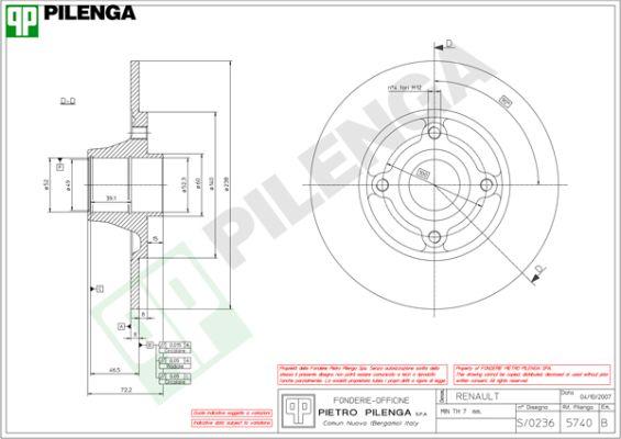 Pilenga 5740 - Əyləc Diski furqanavto.az