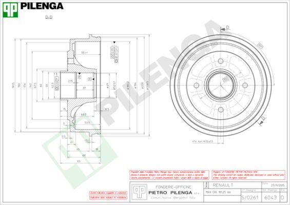 Pilenga 6043 - Əyləc barabanı furqanavto.az