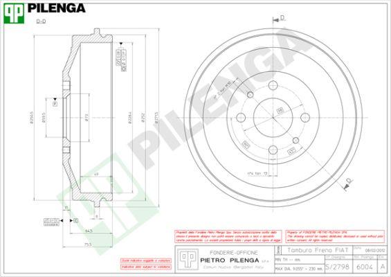 Pilenga 6004 - Əyləc barabanı furqanavto.az